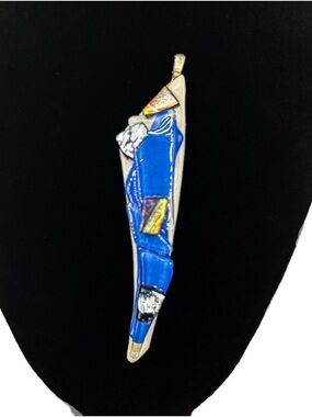 Handmade Blue Dichroic Glass Pendant